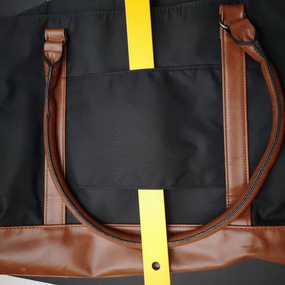 Relavel Black & Brown Unisex Zipper Closure Computer Tote with Built in USB - Picture 12 of 16